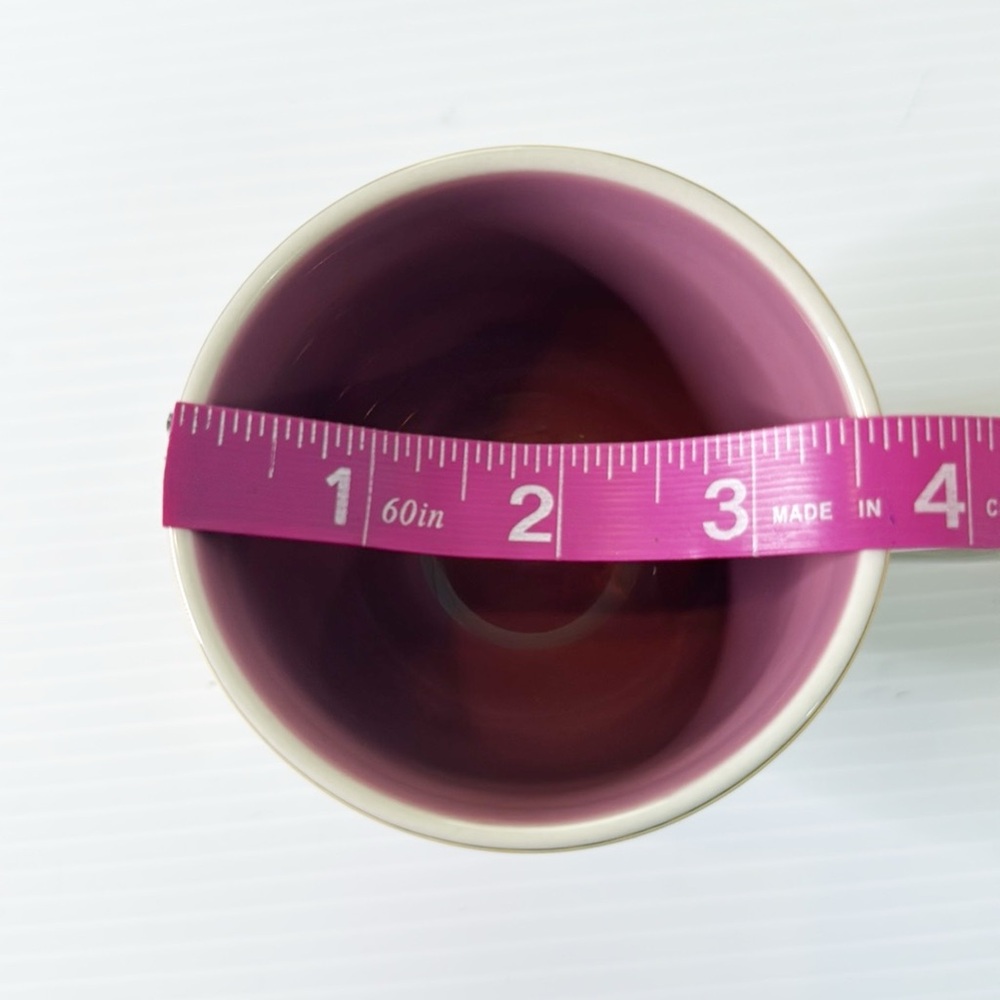 Anthropologie Mauve/Gold Floral Pedestal Mugs - Pair of 2 - Picture 6 of 6